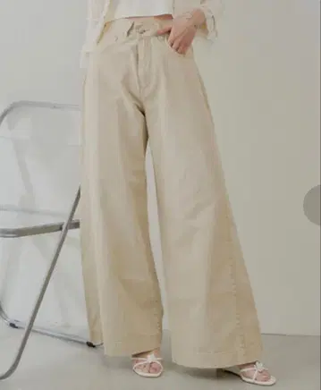 CHICO 루즈 와이드 데님 베이지