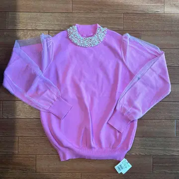 FENNEL 펄 장식 핑크 니트 야마다야