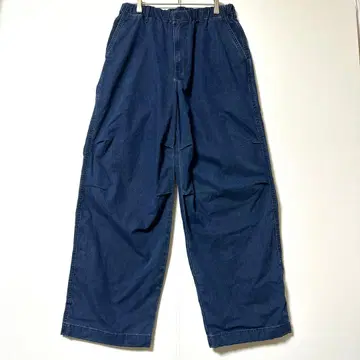 유니클로 U 이지 팬츠 데님 와이드 팬츠 M 네이비 yr