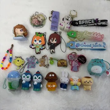 애니메이션 캐릭터 스트랩 세트