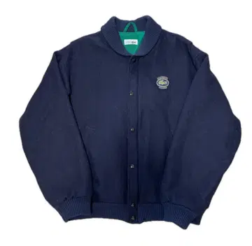 80s 슈미즈 라코스테 블루종 남성용 L 네이비 자수 패치 프랑스제