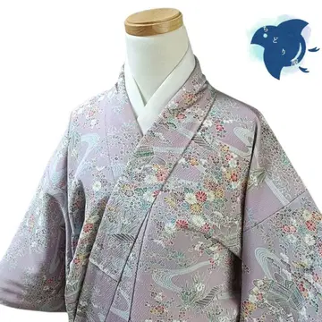 C35 치도리야 기모노 코몬 순수 실크 차야츠지