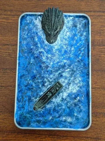 고질라-1.0과 신세이마루의 해양 장면 디오라마