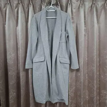 마우지 그레이 롱 코트 가디건