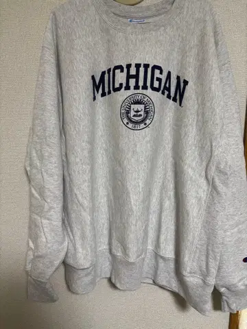 Champion MICHIGAN 트레이닝복 그레이 리버스 위브 XL