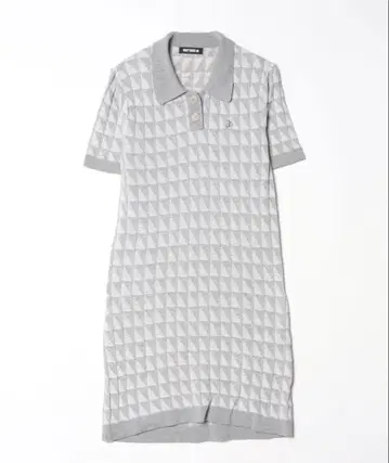 MARY QUANT 마리쿠와 트라이앵글 자카드 폴로 니트 원피스