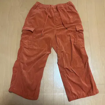 오렌지 카고 팬츠 남성용 XL 사이즈