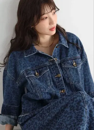 레오파드 데님 자켓 야마다야 Vin