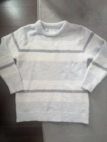 gelatopique 보더 스트라이프 플리스 파자마 블루 그레이 F