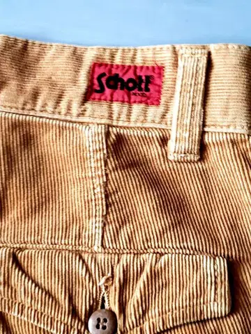 Schott 베이지 코듀로이 카고 팬츠