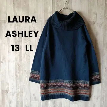 로라 애슐리 울 니트 튜닉 LL 네이비 페어아일 패턴 13