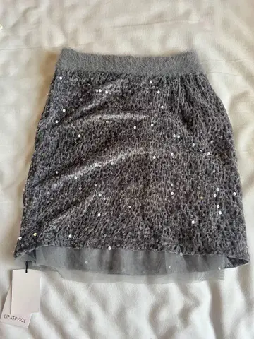 LIP SERVICE 스팽글 타이트 스커트 그레이