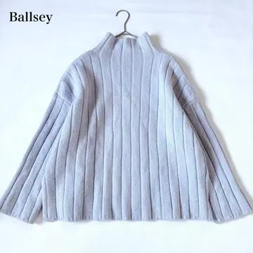 [ 완판템 ] 새상품급 보르지 울 캐시미어 리브 하이넥 풀오버 S 사이즈