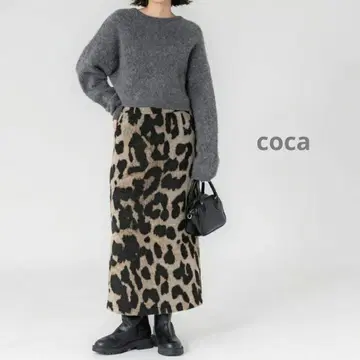 coca 레오파드 무늬 롱 타이트 스커트 코카 L 사이즈