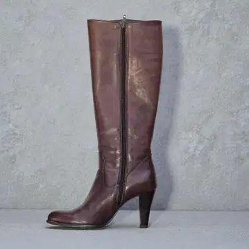 브라운 가죽 롱 부츠 23.0cm