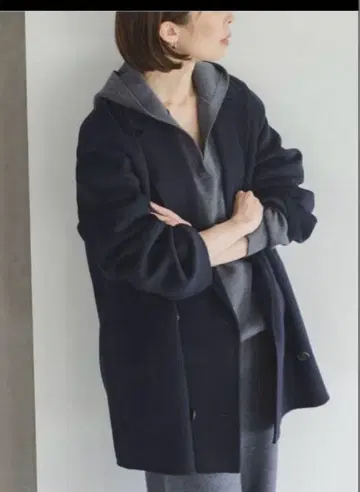 Super160s 체스터 미들 기장 코트