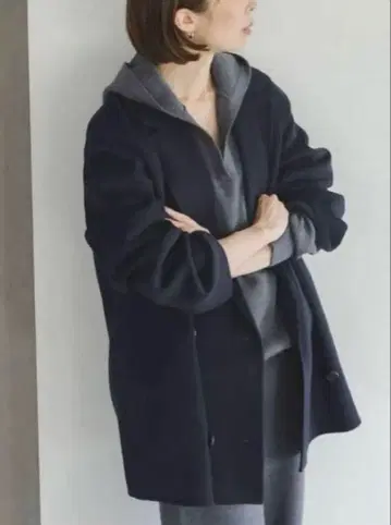 Super160s 체스터 미들 기장 코트