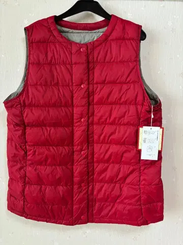 Mitsumine 퀼팅 다운 베스트 레드