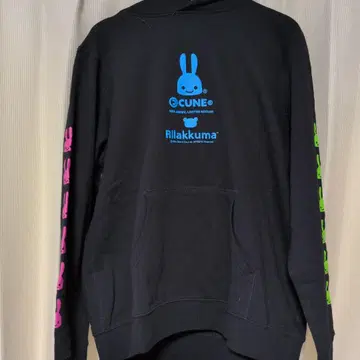 큔 CUNE 30주년 기념 후드티 리락쿠마 블랙 택 포함 새상품