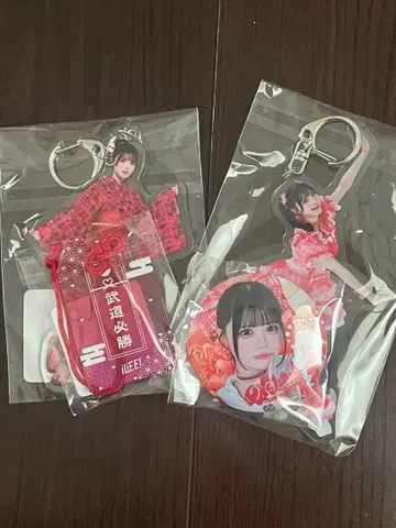 아이돌 키링 세트 빨간색 체크 핑크 의상