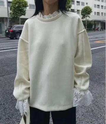 Ameri CLASSIC ROUND FORM TOP 레이스 맨투맨