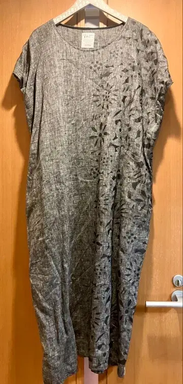 SOU SOU 자수 셔츠 원피스 그레이 계열