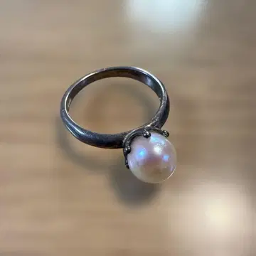 실버 925 펄 장식 반지