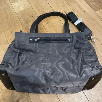 퀼팅 토트백 그레이