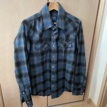 Pendleton 울 긴팔 셔츠 청흑 체크