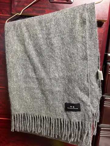 캐시미어 혼방 머플러 그레이 무지 남녀 공용