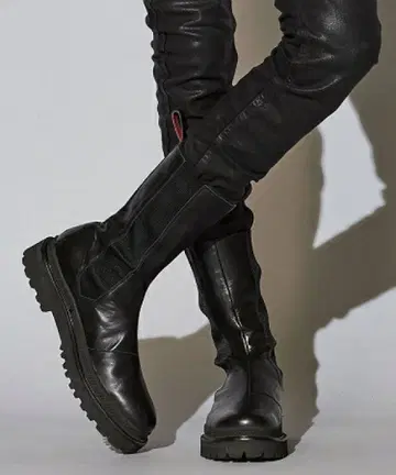 NO ID. 사이드 고어 롱 부츠 No.449208-719F