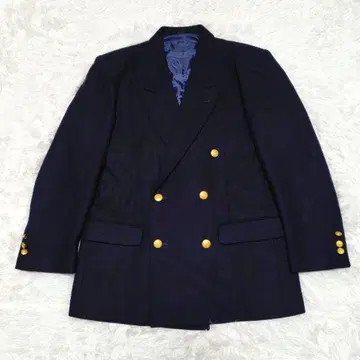 [ 당일 발송 ] 테일러드 자켓 네이비 골드 버튼 울 네이비 더블