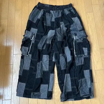 FVLMEN 데님 팬츠 리메이크 패치워크 카고 데님 L 사이즈