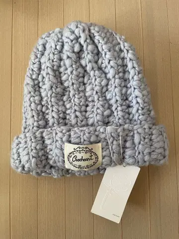 Cocheart sheep 리본 비니 리본 포함 니트 모자 블루