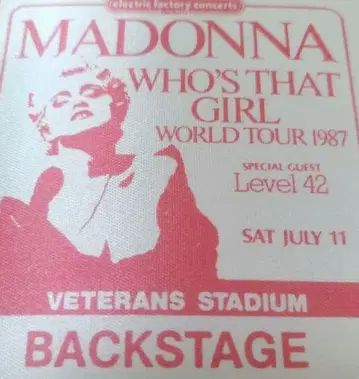 MADONNA WHO'S THAT GIRL 1987 백스테이지 패스