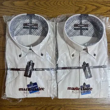 마리끌레르 다리미 셔츠 43 반팔 베이지 2장 세트