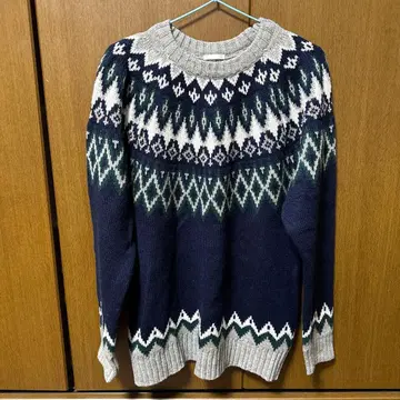 페어아일 패턴 니트 스웨터 XL