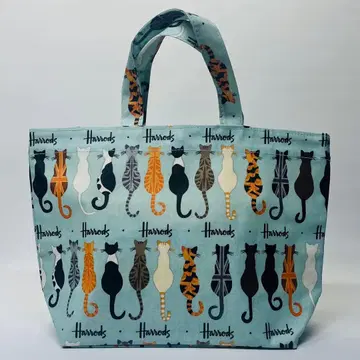 해롯 Harrods 캣 테일 패턴 토트백