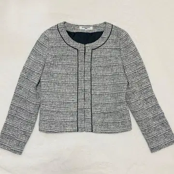내추럴 뷰티 베이직 노카라 트위드 자켓 M