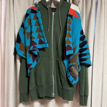 sacai x Pendleton 레이어드 후드티
