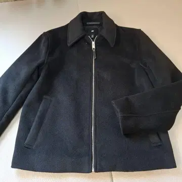 새상품급 새상품 정가 7,999엔 멋진 블랙 H&M 지퍼 울 혼방 블루종