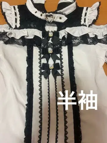 리즈리사 3개 리본 프론트 초커 블라우스 핑크 블랙