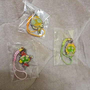 개구리 중사 케로로 양면 메탈 끈 키링 3개 세트