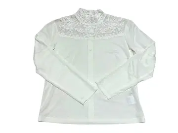 Liliane Burty 화이트 하트 레이스 긴팔 셔츠 S