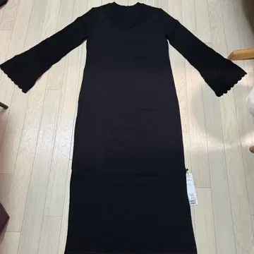 COCODEAL 소매 플레어 롱 니트 원피스