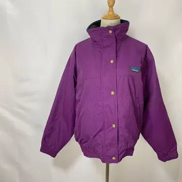 L.L.Bean USA 나일론 자켓 점퍼 짧은 기장 안감 L 보라색