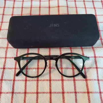 JINS 도수 없음 패션 안경 라운드 안경 케이스 포함