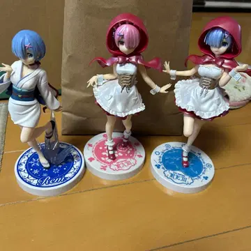 Re: 제로부터 시작하는 이세계 생활 리제로 렘 라무 3체 세트 피규어