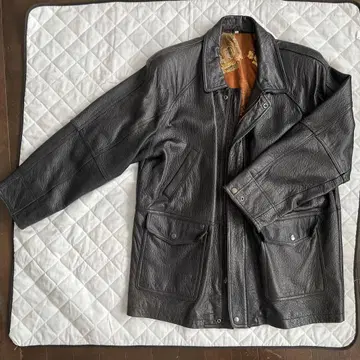 블랙 가죽 오버 사이즈 자켓 리얼 가죽 구제 의류