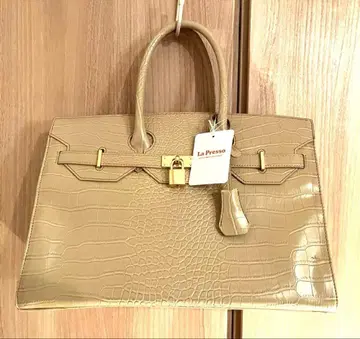 La Presso 악어 엠보싱 핸드백 베이지 계열 여성용 백